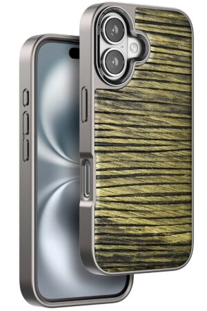 iPhone 16 Wave Kapak - Koyu Kahve-(5796)