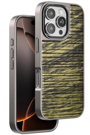 iPhone 16 Pro Wave Kapak - Koyu Kahve-(5796)