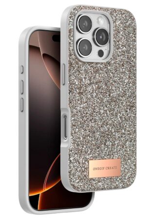 iPhone 16 Pro Bright Simli Kapak - Gold-(5796)