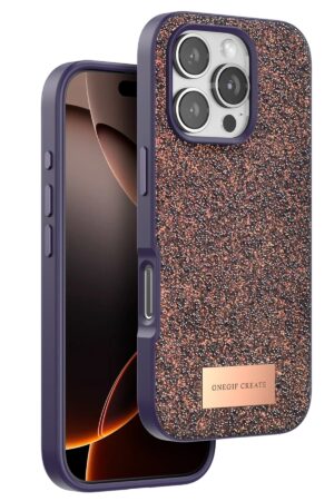 iPhone 16 Pro Max Bright Simli Kapak - Derin Mor-(5796)