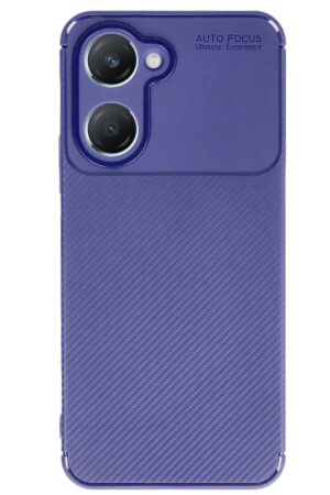 Vivo Y18 Kılıf Auto Focus Karbon Kapak - Lacivert-(5796)