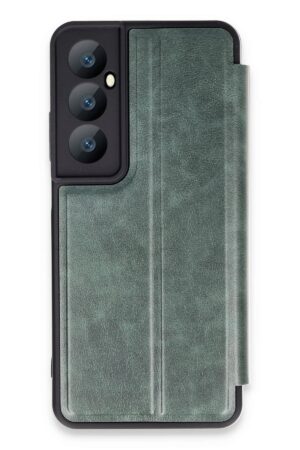 Realme C65 Kılıf Flip Cover - Koyu Yeşil-(5796)