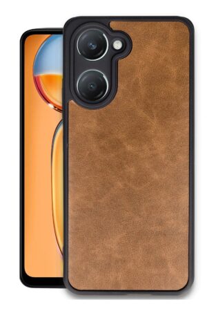 Vivo Y18 Kılıf Aras Deri Kapak - Taba-(5796)