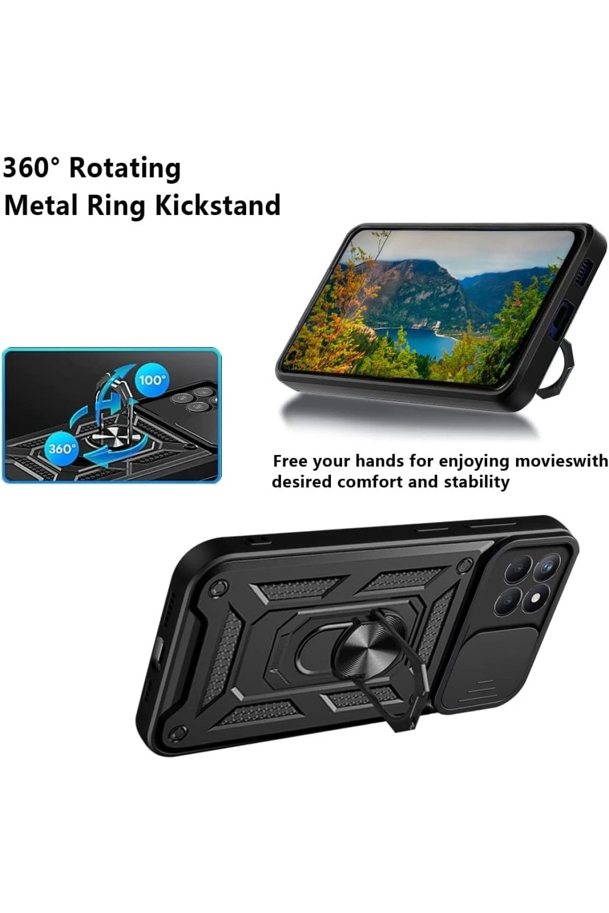 Samsung Galaxy M15 Kılıf Pars Lens Yüzüklü Silikon - Kırmızı-(5796) - Görsel 3