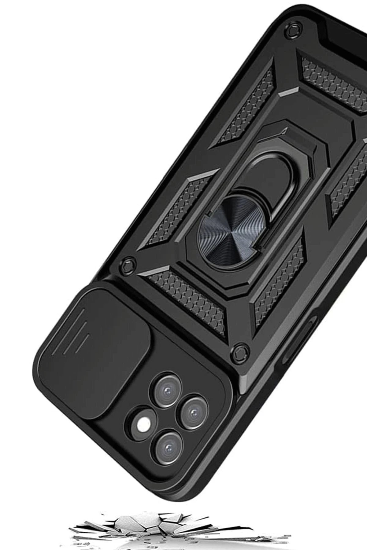 Samsung Galaxy M15 Kılıf Pars Lens Yüzüklü Silikon - Kırmızı-(5796) - Görsel 5