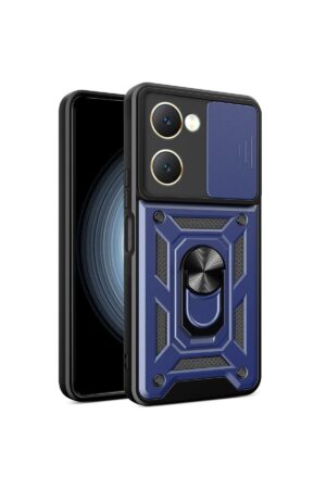 Vivo Y18 Kılıf Pars Lens Yüzüklü Silikon - Lacivert-(5796)