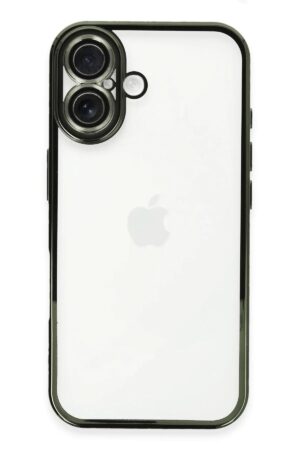 iPhone 16 Kılıf Lensli Silikon - Yeşil-(5796)