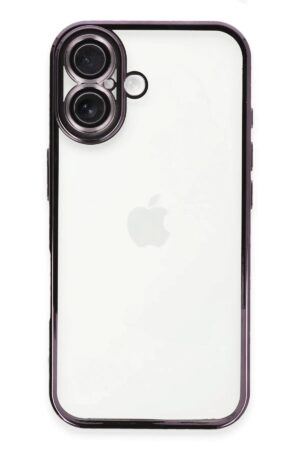 iPhone 16 Plus Kılıf Lensli Silikon - Mor-(5796)