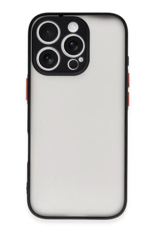 iPhone 16 Pro Kılıf Montreal Silikon Kapak - Siyah-(5796)