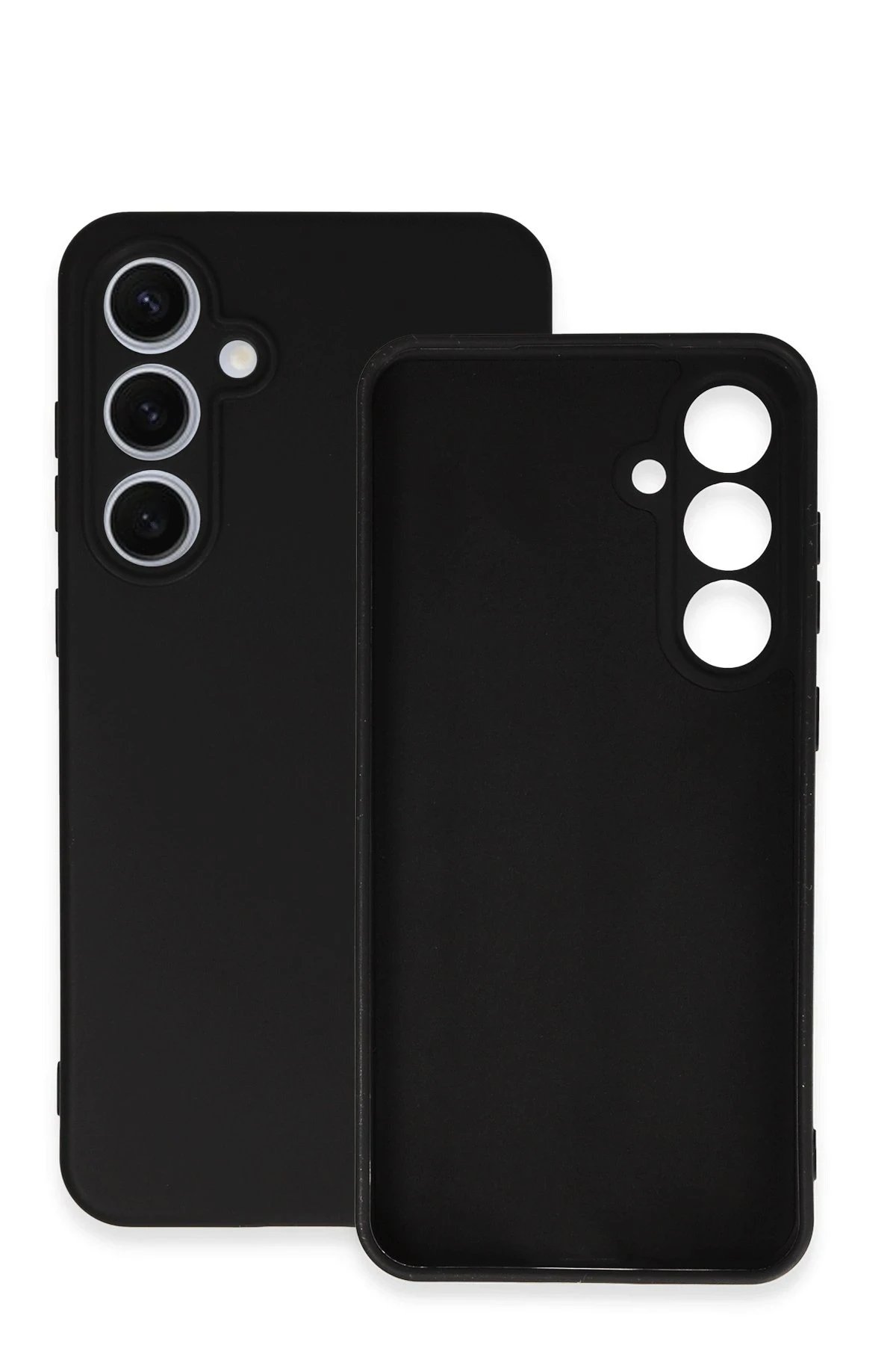 Samsung Galaxy S24 FE Kılıf Nano içi Kadife Silikon - Siyah-(5796) - Görsel 3