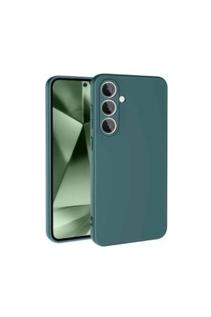 Samsung Galaxy S24 FE Kılıf Nano içi Kadife Silikon - Koyu Yeşil-(5796)
