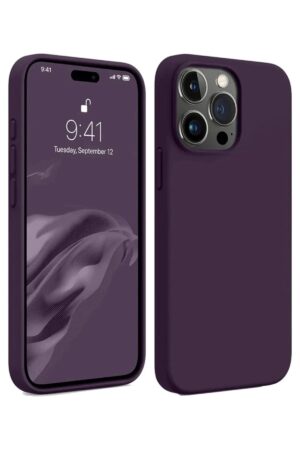 iPhone 15 Pro Max Kılıf First Silikon - Mürdüm-(5796)