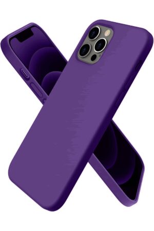 iPhone 12 Pro Kılıf First Silikon - Mürdüm-(5796)