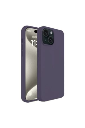 iPhone 15 Kılıf First Silikon - Mürdüm-(5796)