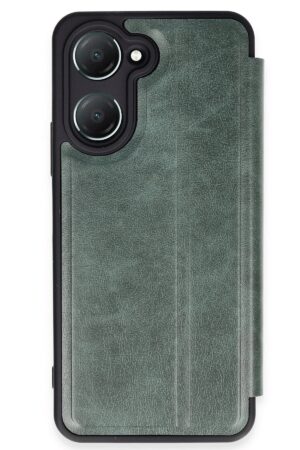 Vivo Y18 Kılıf Flip Cover - Koyu Yeşil-(5796)