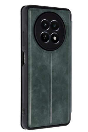 Realme 12 5G Kılıf Flip Cover - Koyu Yeşil-(5796)