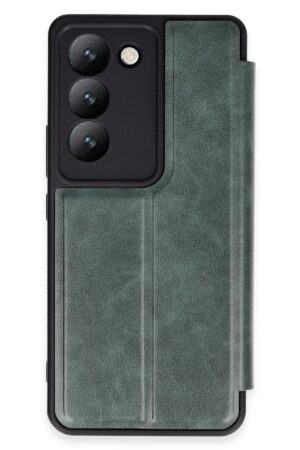 Vivo V30 Lite 4G Kılıf Flip Cover - Koyu Yeşil-(5796)