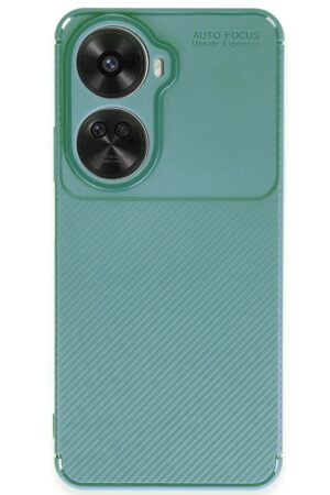 Huawei Nova 12 SE Kılıf Auto Focus Karbon Kapak - Koyu Yeşil-(5796)
