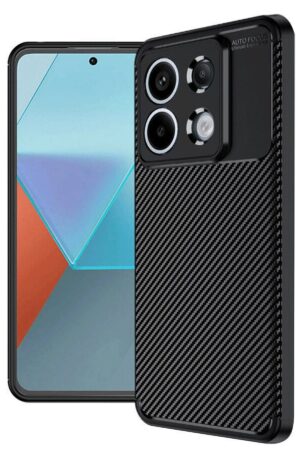 Xiaomi Redmi Note 13 Pro 4G Kılıf Auto Focus Karbon Kapak - Siyah-(5796)