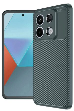 Xiaomi Redmi Note 13 Pro 4G Kılıf Auto Focus Karbon Kapak - Koyu Yeşil-(5796)