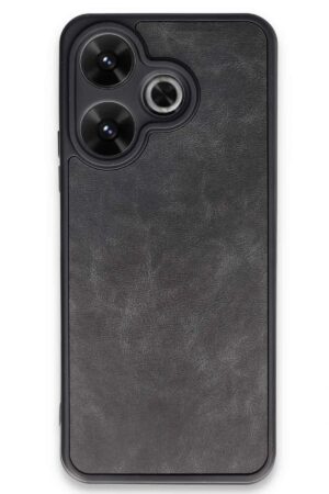 Xiaomi Redmi 13 4G Kılıf Aras Deri Kapak - Siyah-(5796)