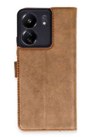 Xiaomi Redmi 13C Kılıf Trend S Plus Kapaklı Kılıf - Taba-(5796)