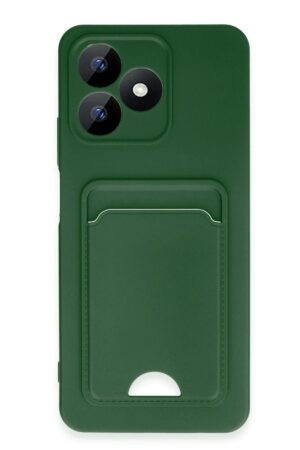 Realme Note 50 4G Kılıf Kelvin Kartvizitli Silikon - Koyu Yeşil-(5796)