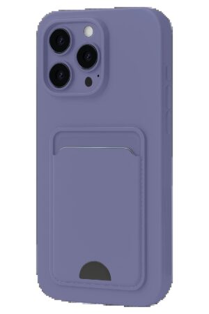 iPhone 16 Plus Kılıf Kelvin Kartvizitli Silikon - Lila-(5796)
