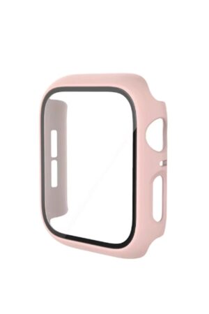 Apple Watch 42mm Camlı Kasa Ekran Koruyucu - Pembe-(5796)