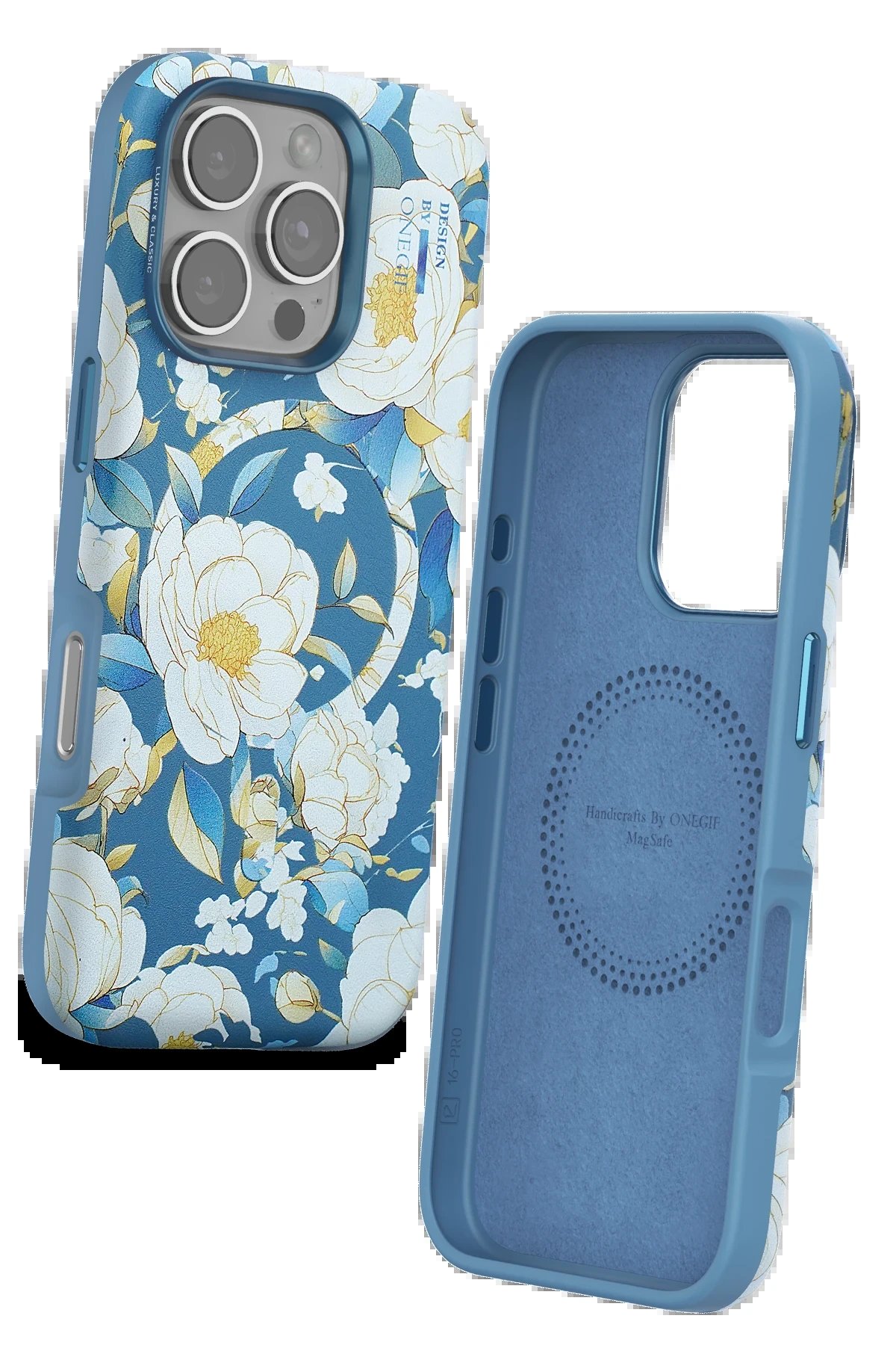 iPhone 16 Pro Max Flower Series Magsafe Kapak - Mavi-(5796) - Görsel 2