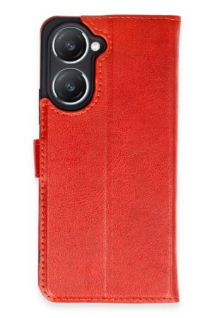 Vivo Y18 Kılıf Trend S Plus Kapaklı Kılıf - Kırmızı-(5796)