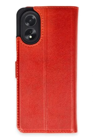 Oppo A38 Kılıf Trend S Plus Kapaklı Kılıf - Kırmızı-(5796)