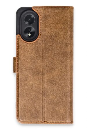 Oppo A38 Kılıf Trend S Plus Kapaklı Kılıf - Taba-(5796)