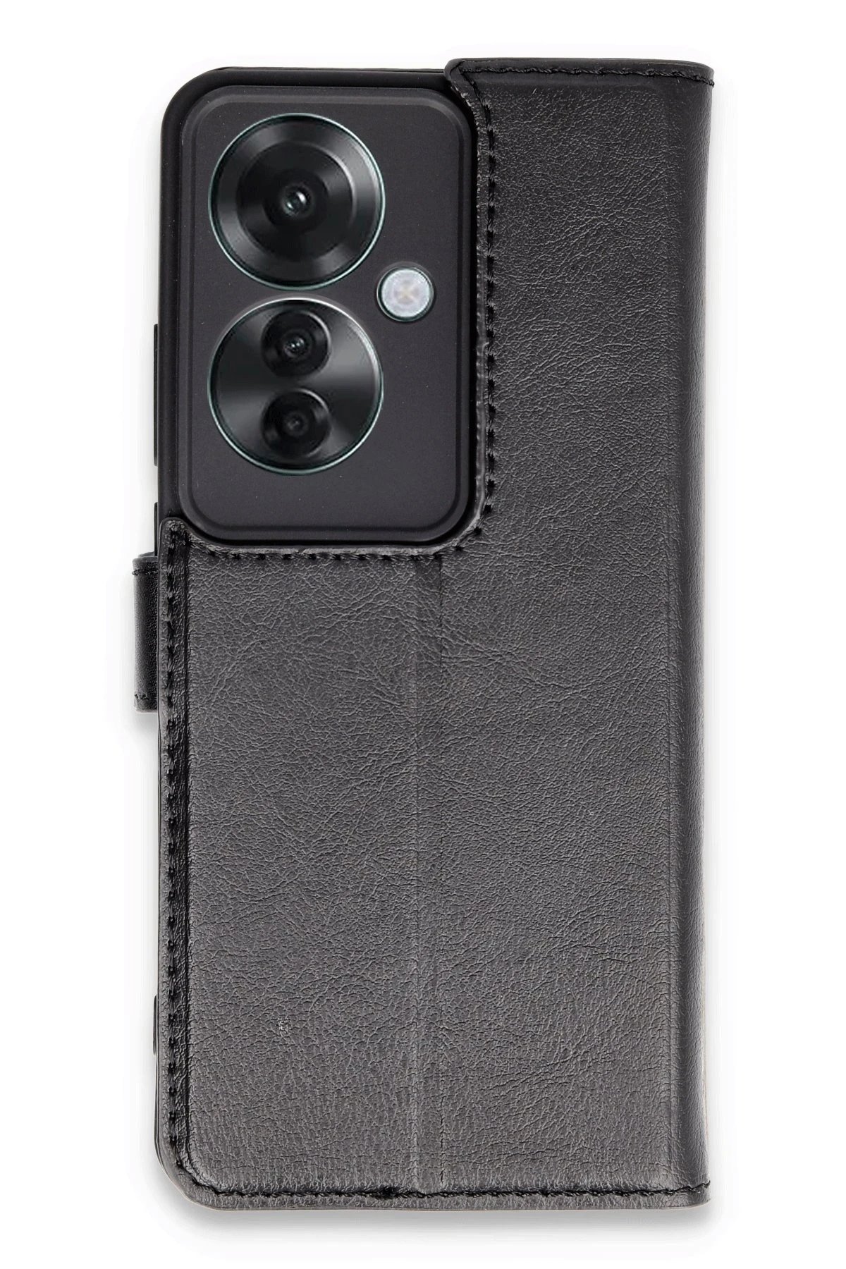 Oppo Reno 11F Kılıf Trend S Plus Kapaklı Kılıf - Siyah-(5796)