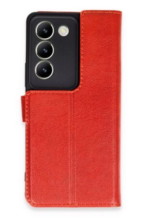 Vivo V30 Lite 4G Kılıf Trend S Plus Kapaklı Kılıf - Kırmızı-(5796)