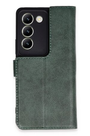 Vivo V30 Lite 4G Kılıf Trend S Plus Kapaklı Kılıf - Yeşil-(5796)