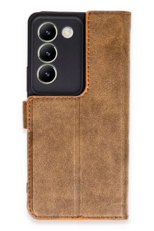 Vivo V30 Lite 4G Kılıf Trend S Plus Kapaklı Kılıf - Taba-(5796)