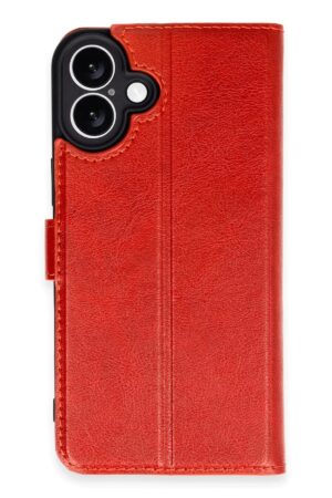 iPhone 16 Kılıf Trend S Plus Kapaklı Kılıf - Kırmızı-(5796)