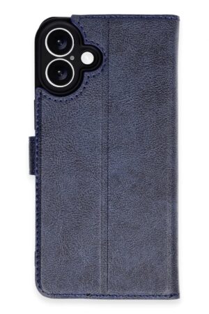 iPhone 16 Kılıf Trend S Plus Kapaklı Kılıf - Lacivert-(5796)