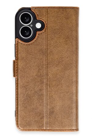 iPhone 16 Kılıf Trend S Plus Kapaklı Kılıf - Taba-(5796)