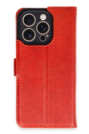 iPhone 16 Pro Kılıf Trend S Plus Kapaklı Kılıf - Kırmızı-(5796)