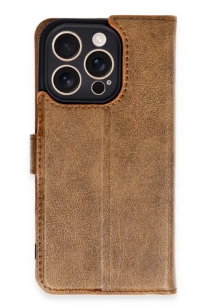 iPhone 16 Pro Kılıf Trend S Plus Kapaklı Kılıf - Taba-(5796)