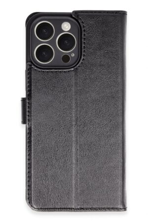 iPhone 16 Pro Max Kılıf Trend S Plus Kapaklı Kılıf - Siyah-(5796)