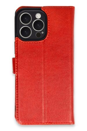 iPhone 16 Pro Max Kılıf Trend S Plus Kapaklı Kılıf - Kırmızı-(5796)