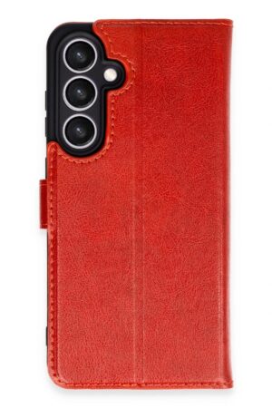 Samsung Galaxy S24 FE Kılıf Trend S Plus Kapaklı Kılıf - Kırmızı-(5796)
