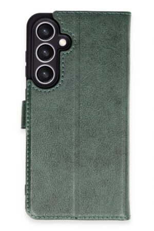 Samsung Galaxy S24 FE Kılıf Trend S Plus Kapaklı Kılıf - Yeşil-(5796)