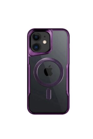iPhone 11 Kılıf Boyi Magsafe Silikon Kapak - Derin Mor-(5796)