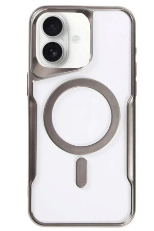 iPhone 16 Plus Kılıf Boyi Magsafe Silikon Kapak - Titan Gri-(5796)