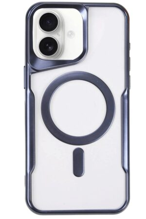 iPhone 16 Plus Kılıf Boyi Magsafe Silikon Kapak - Lacivert-(5796)