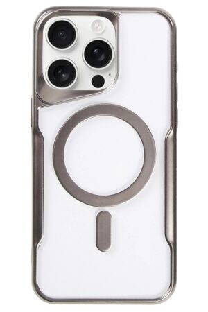 iPhone 16 Pro Max Kılıf Boyi Magsafe Silikon Kapak - Titan Gri-(5796)